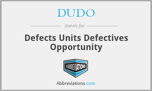 DUDO - Defects Units Defectives Opportunity