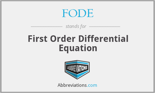 FODE - First Order Differential Equation