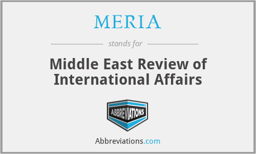 MERIA - Middle East Review of International Affairs