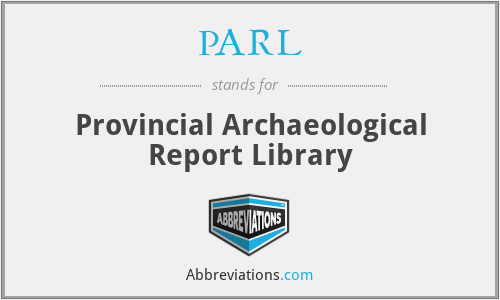 PARL - Provincial Archaeological Report Library