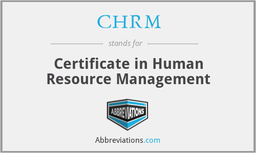 CHRM - Certificate in Human Resource Management
