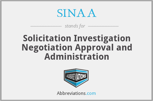 SINAA - Solicitation Investigation Negotiation Approval and Administration