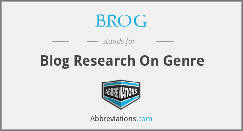 BROG - Blog Research On Genre