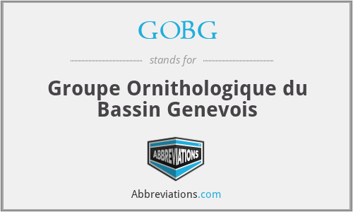 GOBG - Groupe Ornithologique du Bassin Genevois