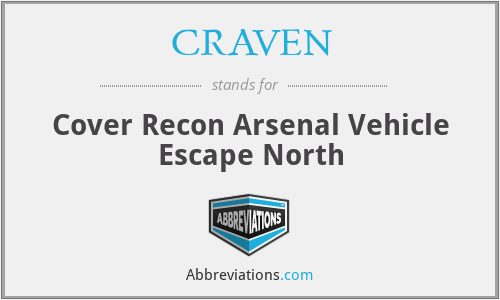 CRAVEN - Cover Recon Arsenal Vehicle Escape North