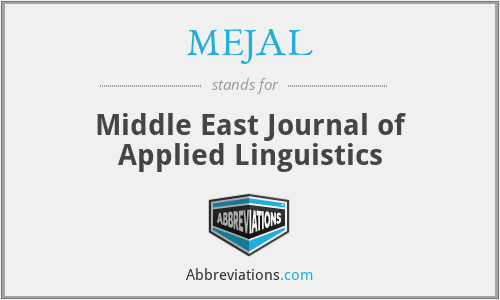 MEJAL - Middle East Journal of Applied Linguistics
