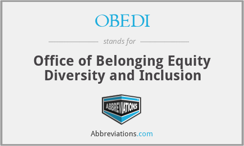 OBEDI - Office of Belonging Equity Diversity and Inclusion