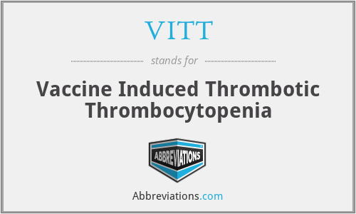 VITT - Vaccine Induced Thrombotic Thrombocytopenia