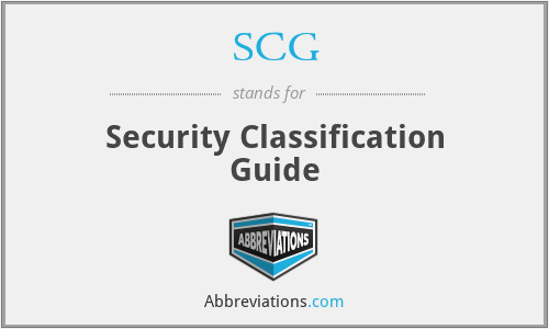 SCG - Security Classification Guide