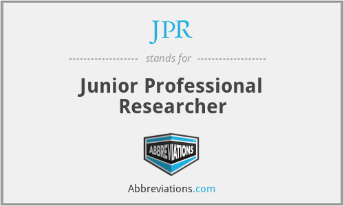 JPR - Junior Professional Researcher