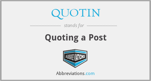 QUOTIN - Quoting a Post