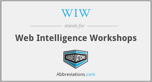 WIW - Web Intelligence Workshops