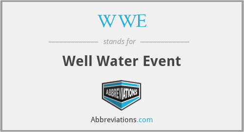 WWE - Well Water Event