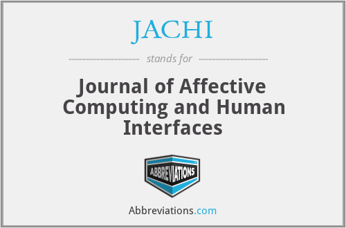 JACHI - Journal of Affective Computing and Human Interfaces
