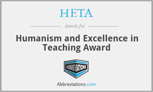 HETA - Humanism and Excellence in Teaching Award
