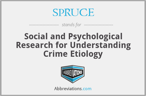 SPRUCE - Social and Psychological Research for Understanding Crime Etiology