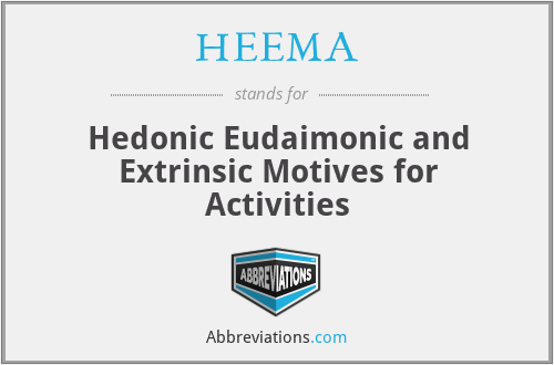 HEEMA - Hedonic Eudaimonic and Extrinsic Motives for Activities