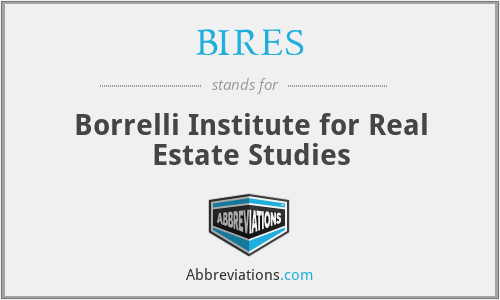 BIRES - Borrelli Institute for Real Estate Studies