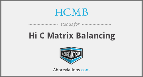 HCMB - Hi C Matrix Balancing
