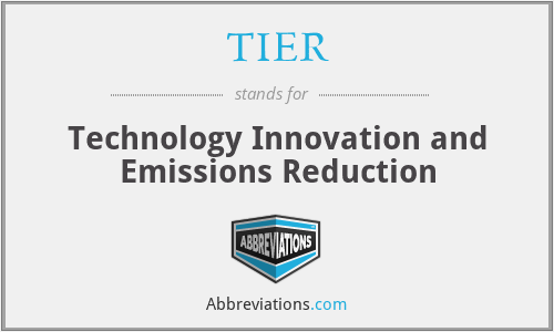 TIER - Technology Innovation and Emissions Reduction