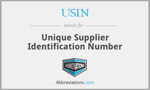USIN - Unique Supplier Identification Number