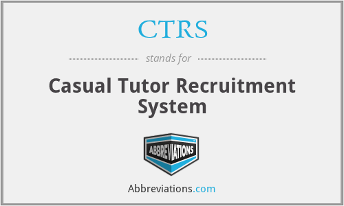 CTRS - Casual Tutor Recruitment System