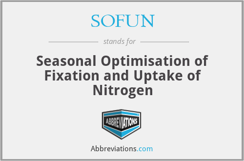 SOFUN - Seasonal Optimisation of Fixation and Uptake of Nitrogen