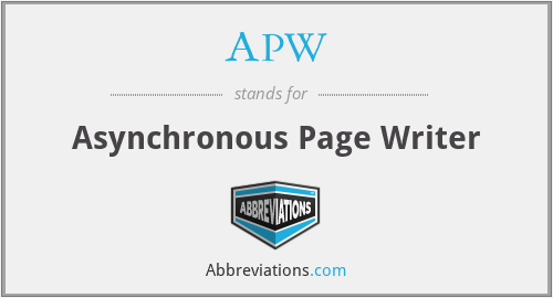 APW - Asynchronous Page Writer