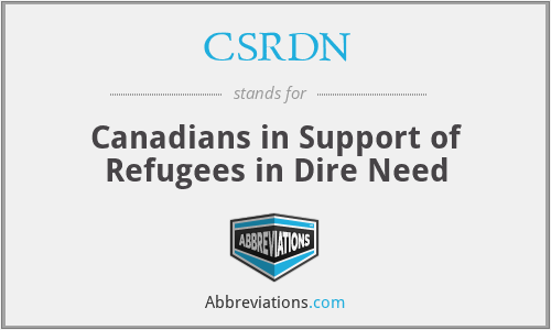 CSRDN - Canadians in Support of Refugees in Dire Need