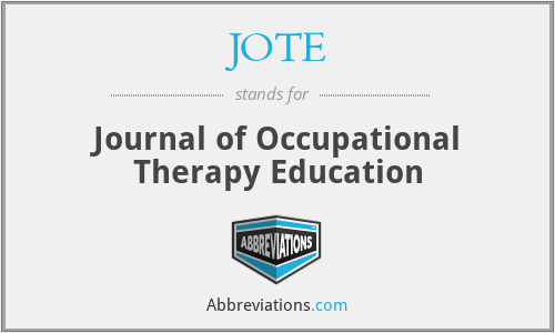JOTE - Journal of Occupational Therapy Education
