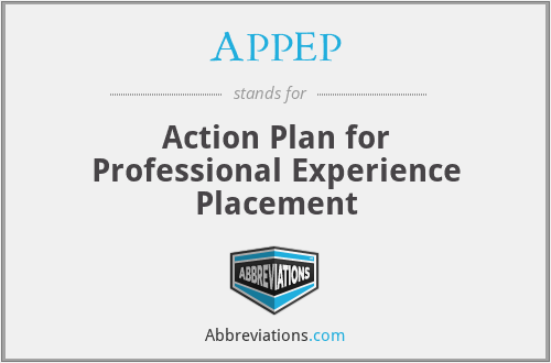 APPEP - Action Plan for Professional Experience Placement