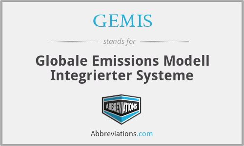GEMIS - Globale Emissions Modell Integrierter Systeme