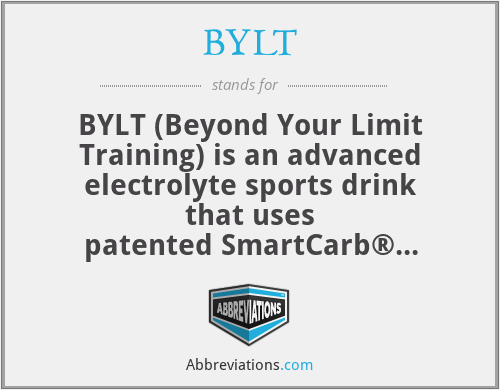 BYLT - BYLT (Beyond Your Limit Training) is an advanced electrolyte sports drink that uses patented SmartCarb® technology to help athletes hydrate faster, increase endurance and improves recovery and performance. It combines electrolytes, 5 grams BCAAs and antioxidants together in an all in one ready-to-drink beverage that will help take your training beyond your limits.