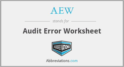 AEW - Audit Error Worksheet