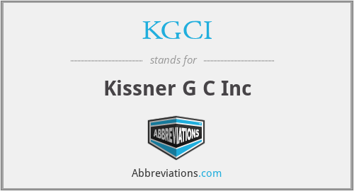 KGCI - Kissner G C Inc