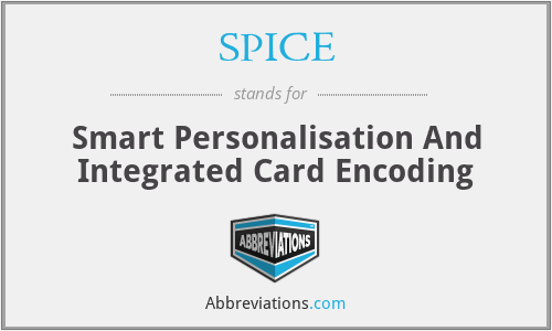 SPICE - Smart Personalisation And Integrated Card Encoding