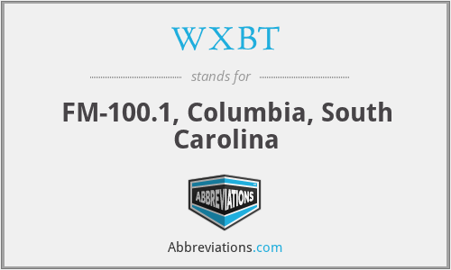 WXBT - FM-100.1, Columbia, South Carolina