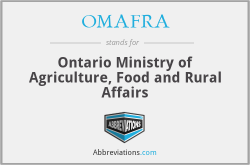 OMAFRA - Ontario Ministry of Agriculture, Food and Rural Affairs