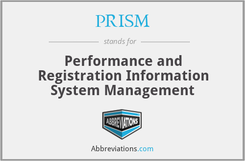 PRISM - Performance and Registration Information System Management