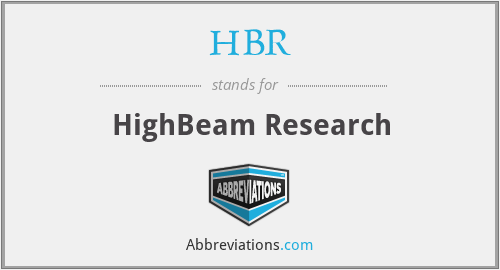 HBR - HighBeam Research