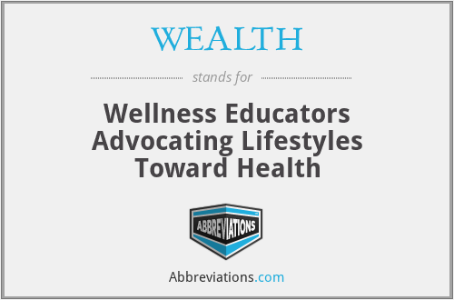 WEALTH - Wellness Educators Advocating Lifestyles Toward Health
