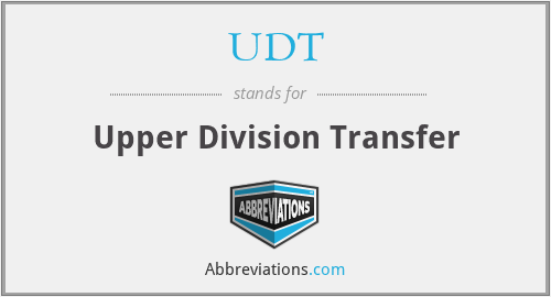 UDT - Upper Division Transfer