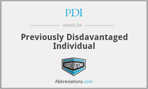 PDI - Previously Disdavantaged Individual