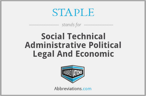 STAPLE - Social Technical Administrative Political Legal And Economic
