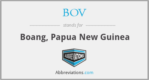 BOV - Boang, Papua New Guinea