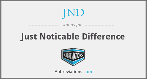 JND - Just Noticable Difference