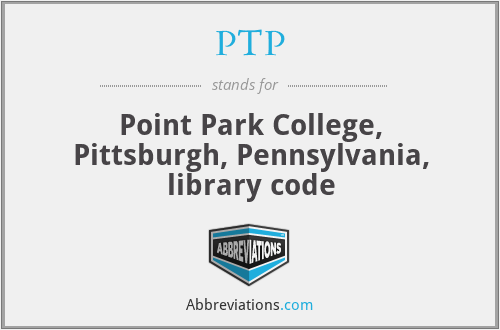 PTP - Point Park College, Pittsburgh, Pennsylvania, library code