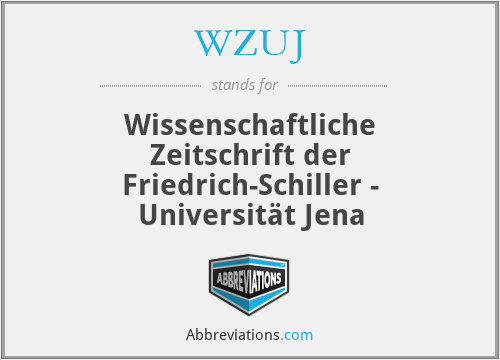 WZUJ - Wissenschaftliche Zeitschrift der Friedrich-Schiller - Universität Jena