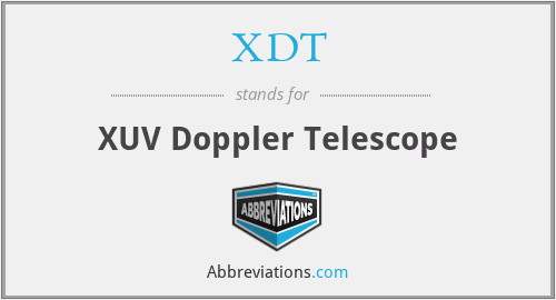 XDT - XUV Doppler Telescope