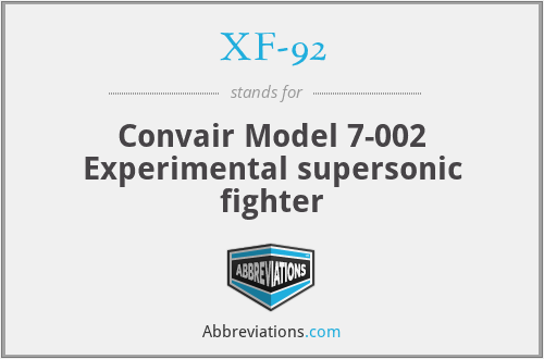 XF-92 - Convair Model 7-002 Experimental supersonic fighter